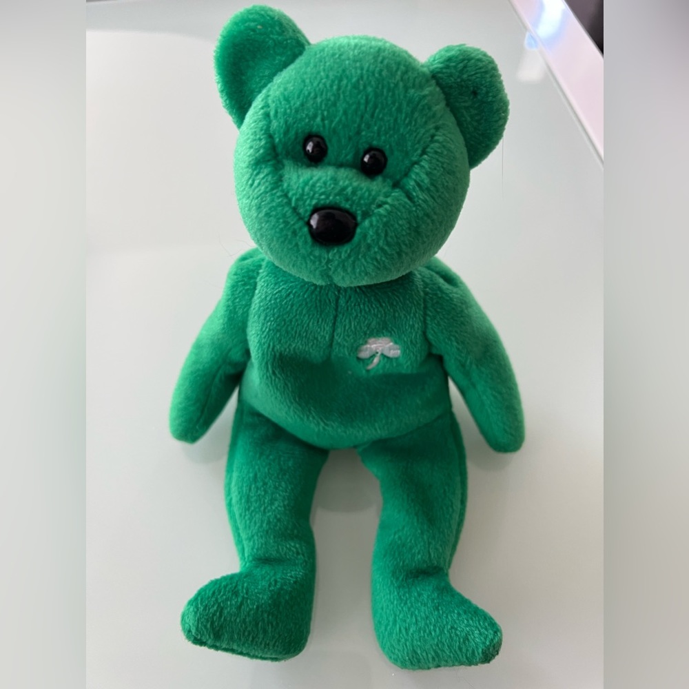RARE RETIRED VINTAGE TY BEANIE BABY 1997 erin bear saint patricks day